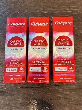 NEW Colgate Optic White Pro Series Enamel Renewal Toothpaste Set of 3 (3 oz)